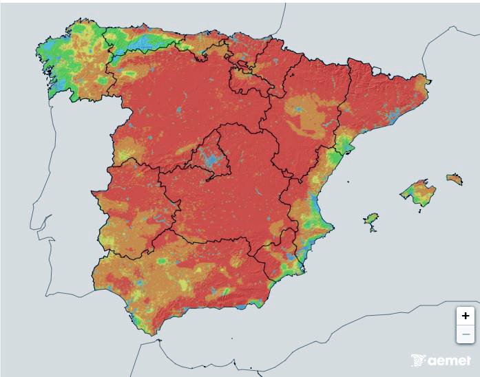 Incendios en la España peninsular el 24 de julio.