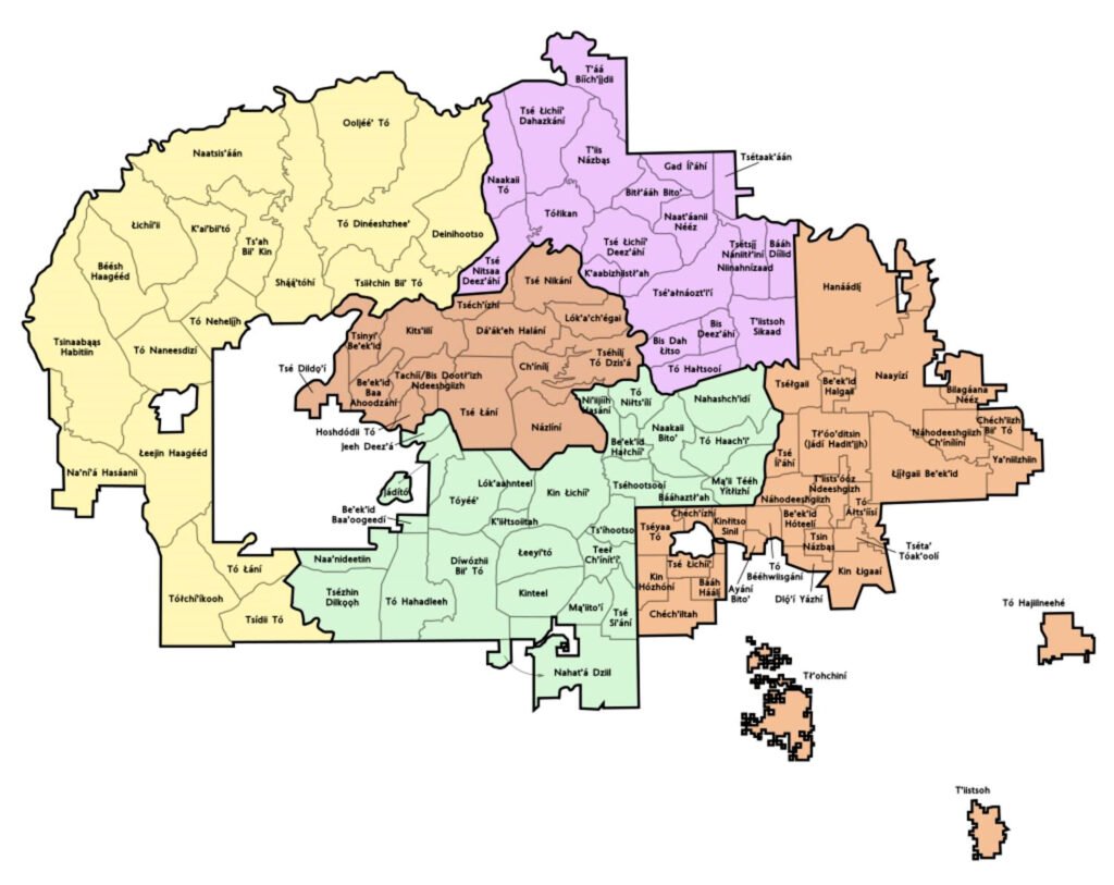 Mapa de la nación Navajo.