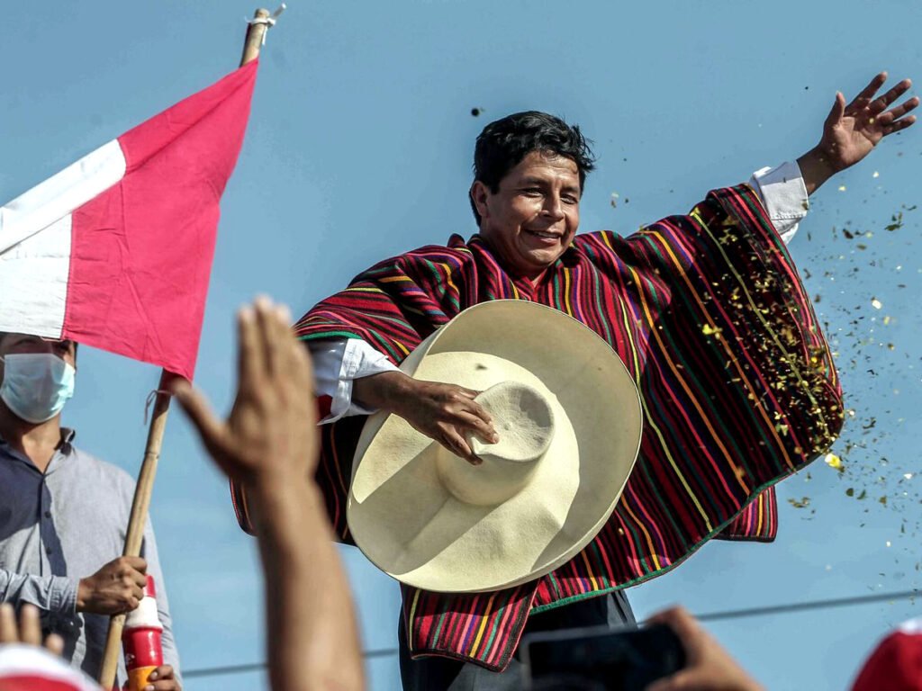 Pedro Castillo tras ganar las elecciones en Perú.