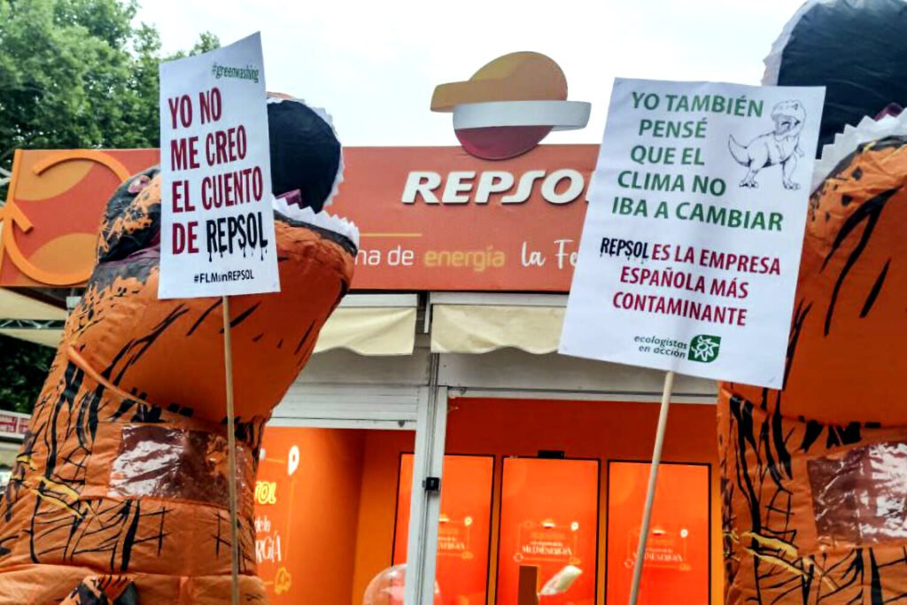 Protesta contra Repsol.