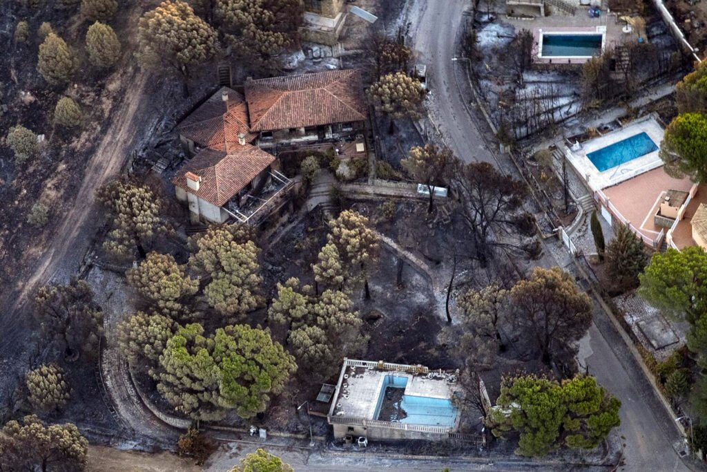 Los daños han sido dramáticos también en espacios humanizados: urbanizaciones, campings, instalaciones turísticas, negocios de restauración, naves industriales, explotaciones ganaderas, agrícolas o apícolas que tuvieron que ser desalojados o su población confinada. Pedro Armestre.