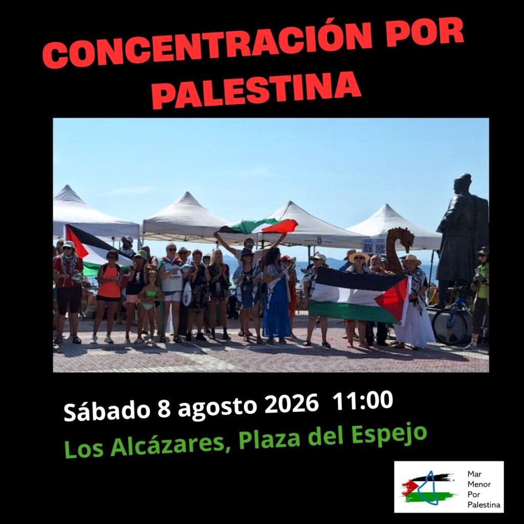 Concentración por Palestina en Los Alcázares, Mar Menor.