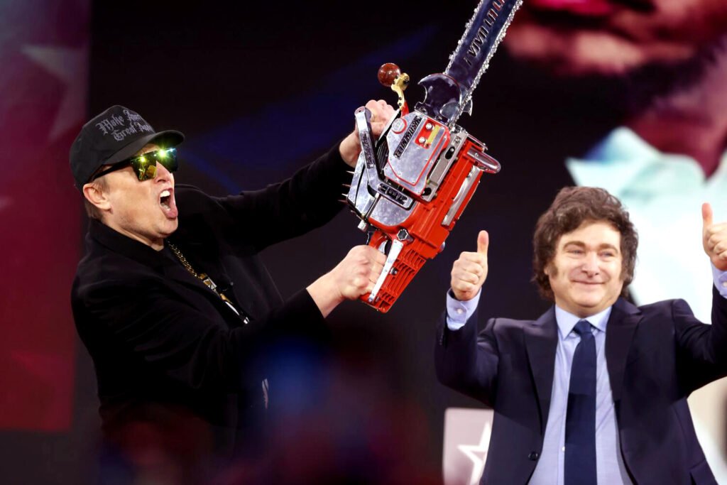 Elon Musk y Javier Milei en la Conferencia Política de Acción Conservadora.