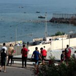 La crisis humanitaria continúa en Ceuta. Paso fronterizo del Tarajal.