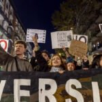 Manifestación de estudiantes en defensa de la Educación Pública.