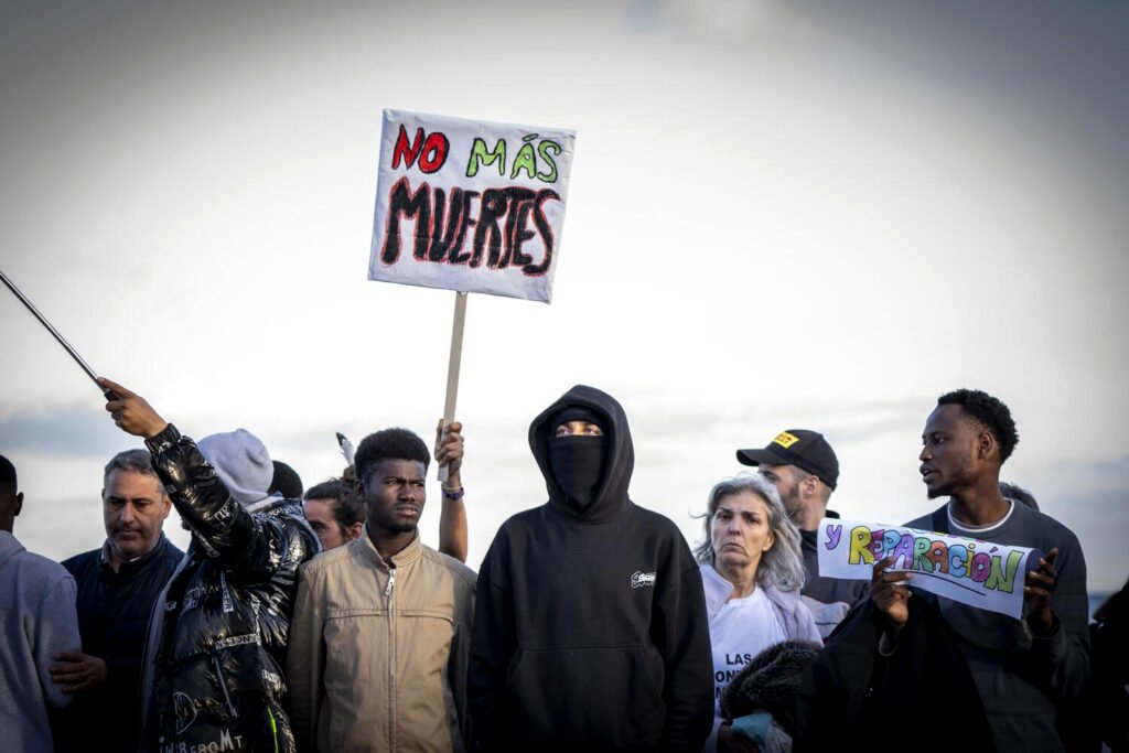 Manifestación en el Tarajal en 2025.