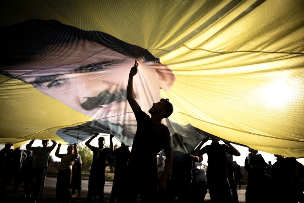 Manifestación por la liberación de Abdullah Öcalan en 2023.