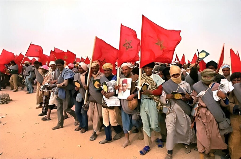 Marcha verde para materializar la ocupación del Sáhara por parte de Marruecos.