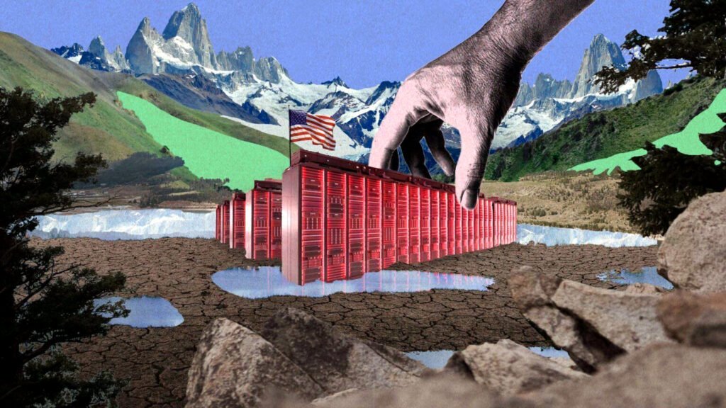 Megagranjas de datos y servidores de la IA en la Patagonia.