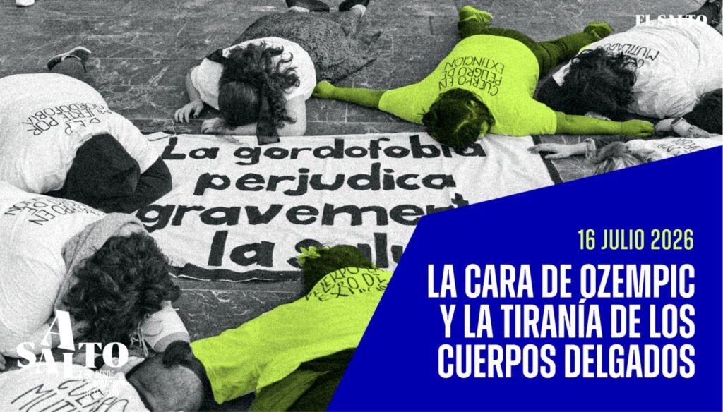 Montaje realizado a partir de una foto de una protesta del Bloque Gorde por la concesión del premio Príncipe de Asturias a los creadores de Ozempic.