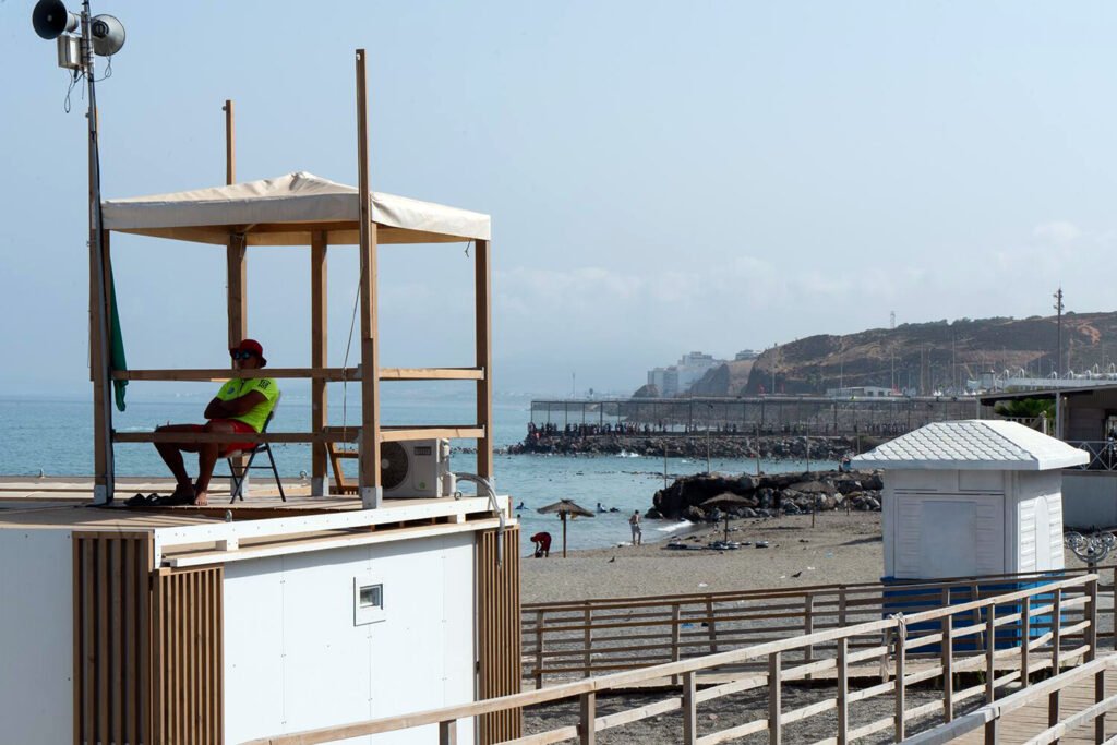 Playa de Ceuta durante la jornada del 30 de julio de 2026.