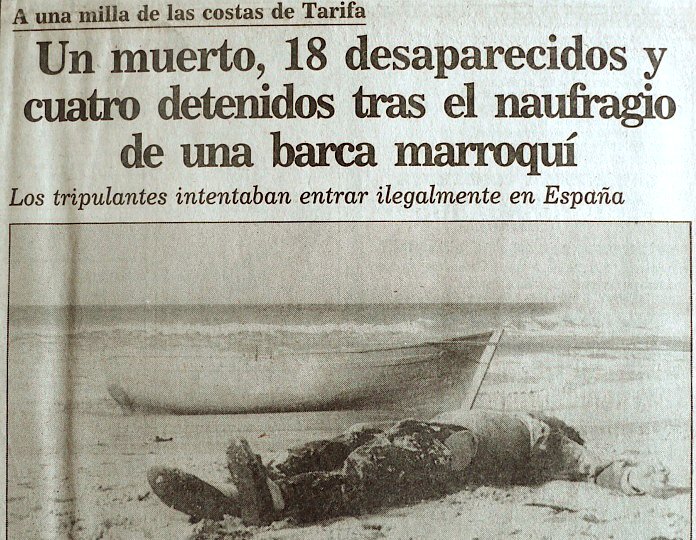 Recorte de la portada del Diario de Cádiz del 2 de noviembre de 1988. La fotografía es de Ildefonso Sena.