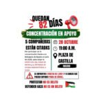 Concentración en apoyo a cinco compañerxs a juicio por defender Gaza.