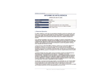 Informe de Inteligencia sobre la llamada ‘Crisis de Ceuta’ en 2026