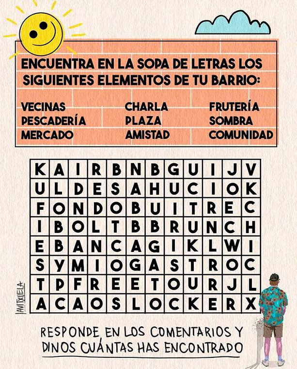 Sopa de letras de verano.