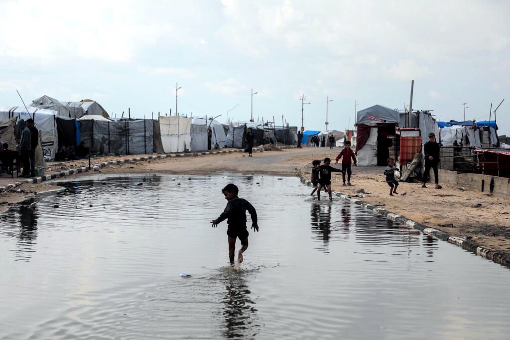 Zonas inundadas en Gaza, noviembre de 2025.