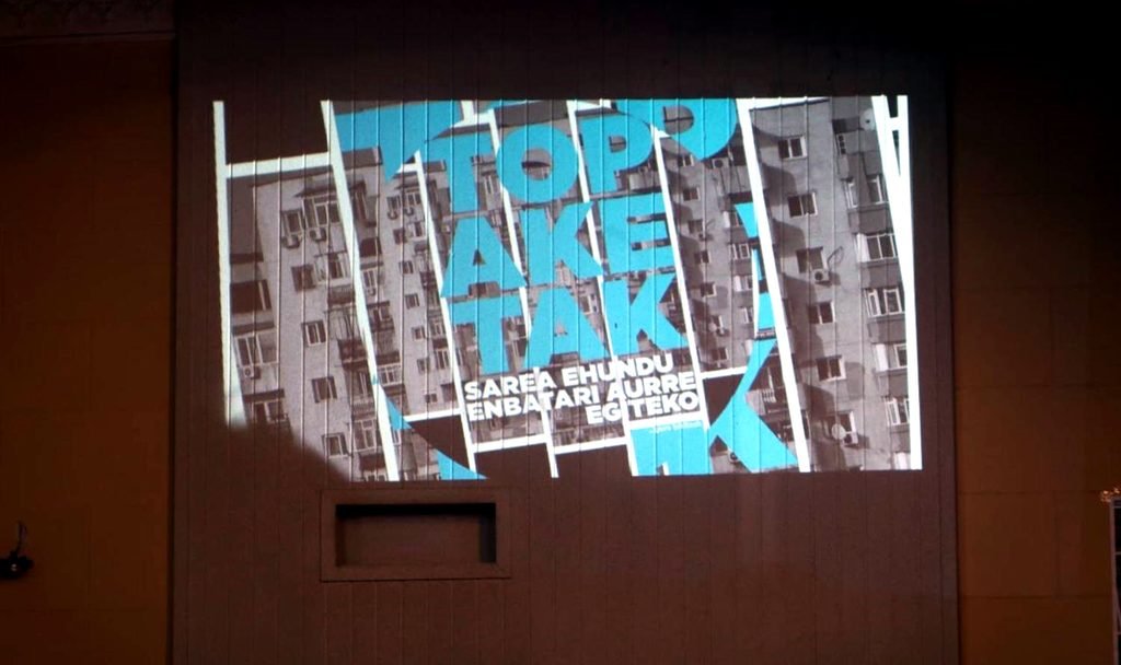 Cartel del encuentro que se celebró en Ziordia con los sindicatos de vivienda.