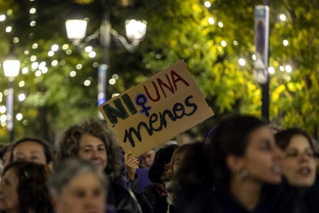 Concentración contra la violencia machista en Madrid, en noviembre de 2025.
