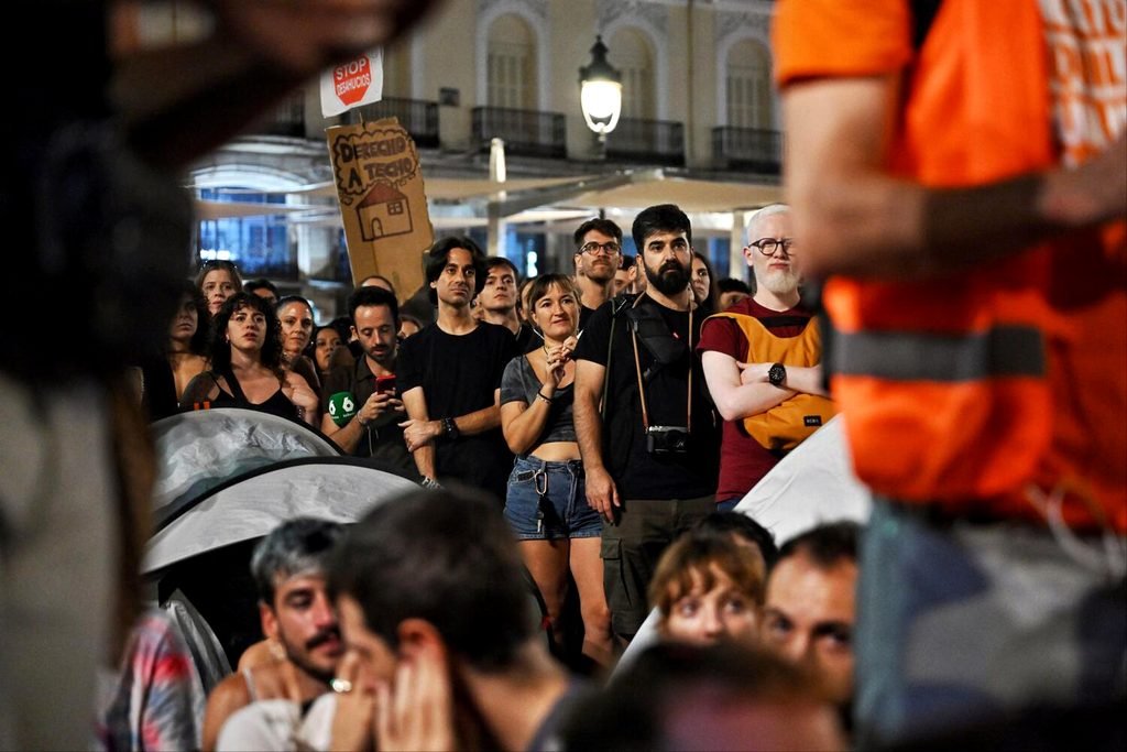 Exitosa acampada en Sol. Fotografía de Dani Gago.