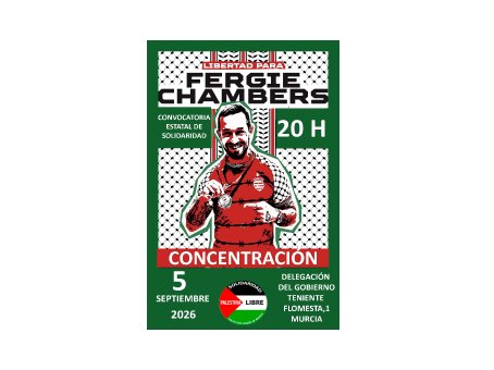 FERGIE CHAMBERS, EN PELIGRO DE EXTRADICIÓN A EEUU POR DEFENDER LA CAUSA PALESTINA. Concentración en Murcia