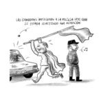 Las banderas tapaban.