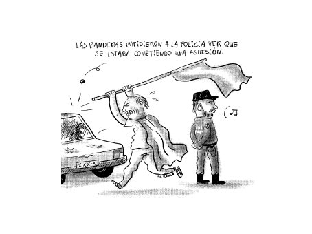 Las banderas tapaban