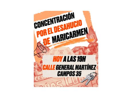 Concentración de urgencia en Madrid para denunciar tanto el desahucio de Maricarmen como la brutalidad policial con la que se ha obrado