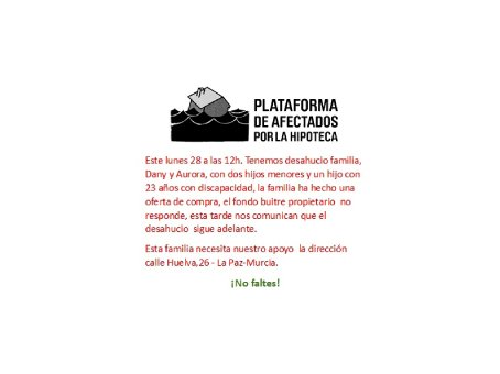 Desahucio en el barrio de La Paz en Murcia