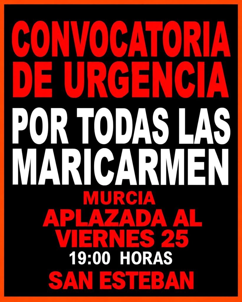 Convocatoria en Murcia por todas las Maricarmen.
