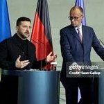 El canciller Merz y el presidente ucraniano Zelensky (Gettyimages).