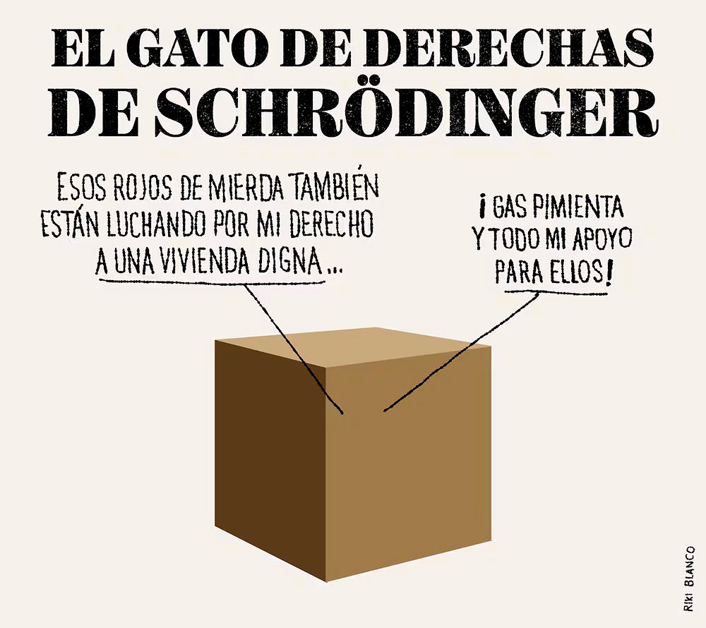 El gato de derechas de Schrödinger.