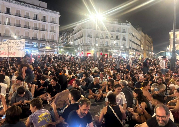 Imagen de la protesta en Sol el 28 de septiembre.
