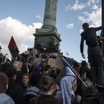 Jueves 8 de octubre 2026. Concentración en la plaza de la Bastilla con motivo de la cuarta jornada de protesta de los estudiantes de secundaria contra la plataforma Parcoursup.