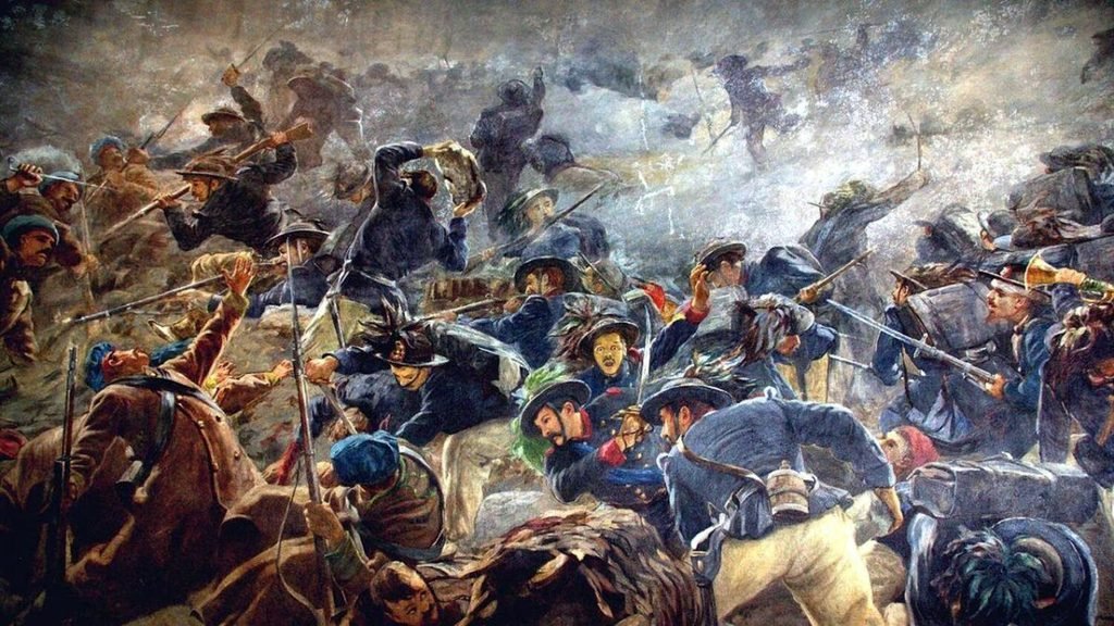 La Guerra de Crimea enfrentó al imperio ruso con una alianza del imperio otomano, Francia, el Reino Unido y el Reino de Cerdeña entre 1853 y 1856.