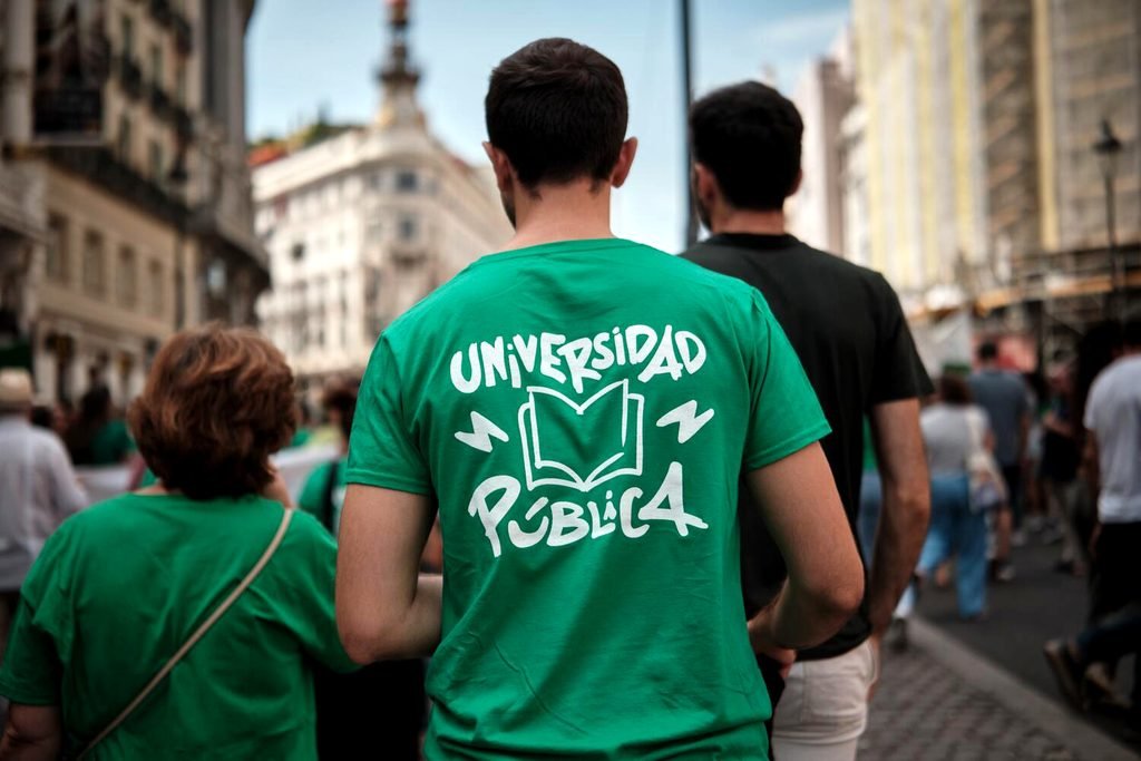 La comunidad universitaria presente en la manifestación por la Educación Pública del pasado 27 de septiembre, en Madrid. Manuel del Valle.