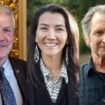 Los candidatos al Senado por Alaska Daniel Scott Sullivan, Mary Peltola y Daniel J. Sullivan Jr.