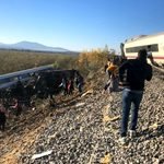 Los vagones descarrilados a primera hora de este miércoles a la altura de la estación de Urda (Toledo).