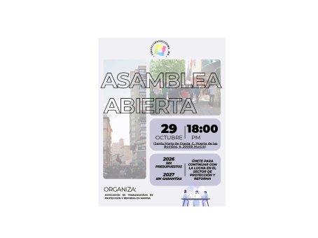 Asamblea abierta de la Asociación de Trabajadoras de Protección y Reforma en Murcia